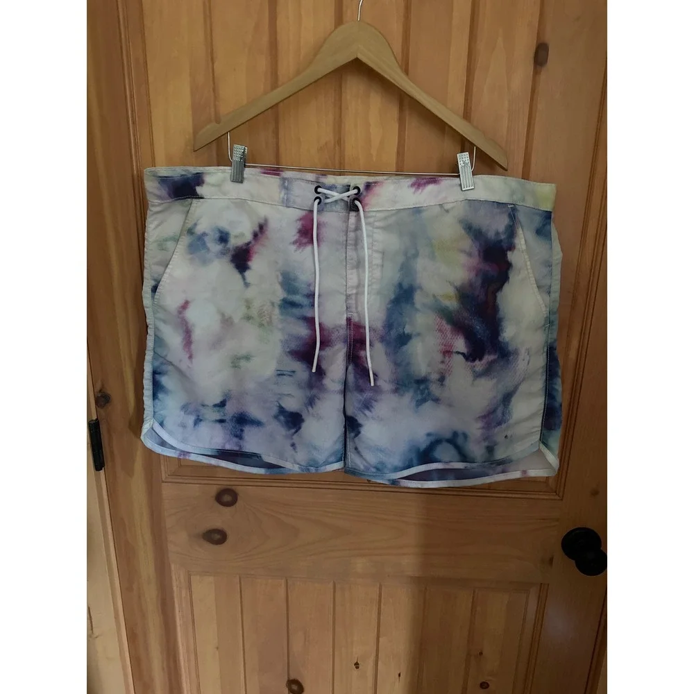 NWT True Religion‎ Ricky Relaxed Straight Tie Dye Swim Trunks Board Shorts Mens